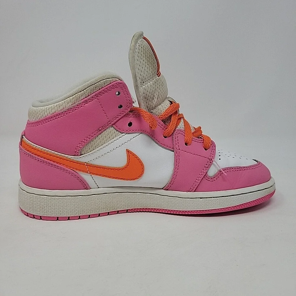 Nike Air Jordan 1 Mid DX3240-681 White Basketball Youth Girl Shoes‎ Size 5Y